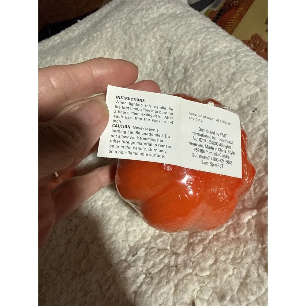 New old stock Halloween Pumpkin Candles Jack O Lantern Set Of Two